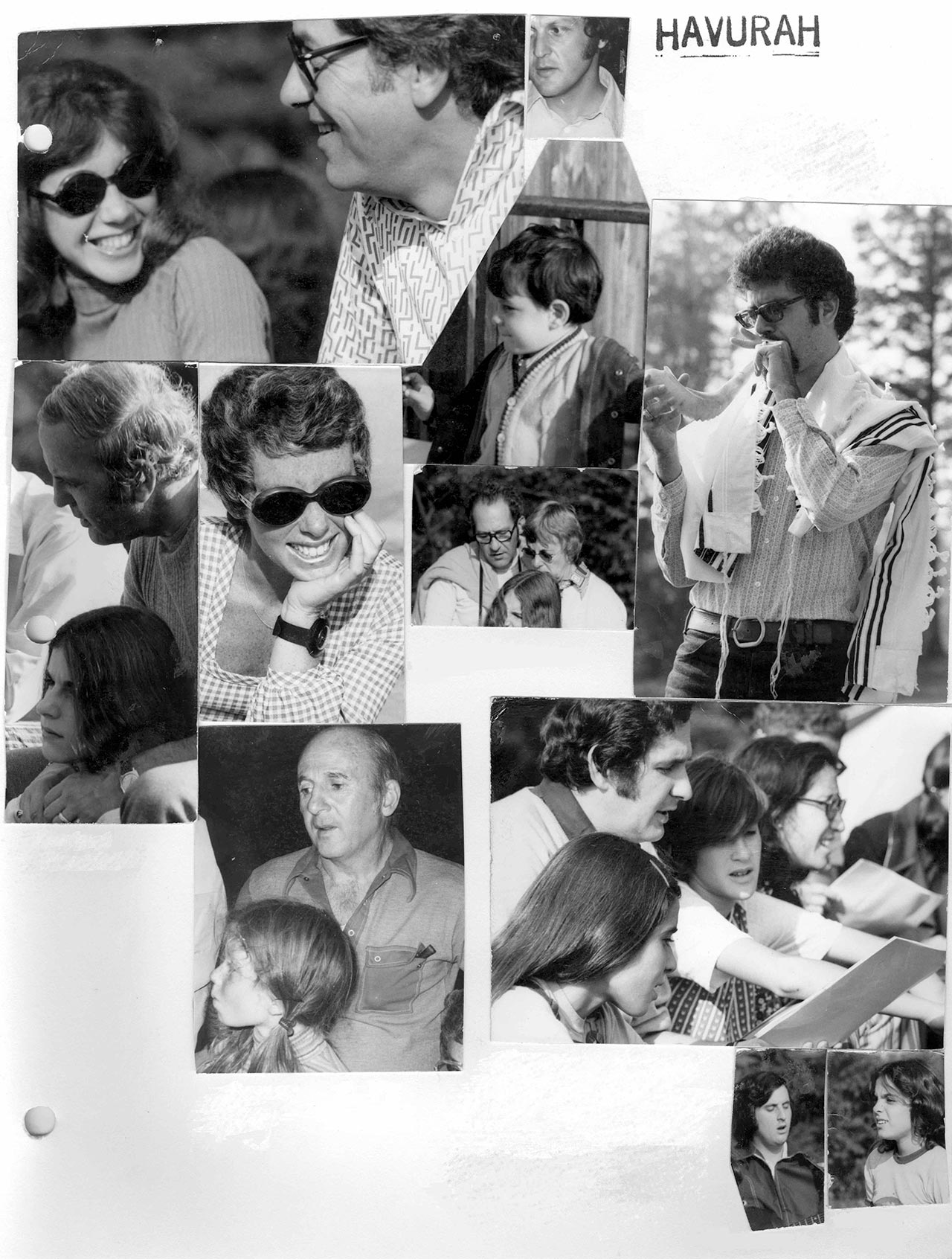 Collage of Congregation Havurah members in the 1970s